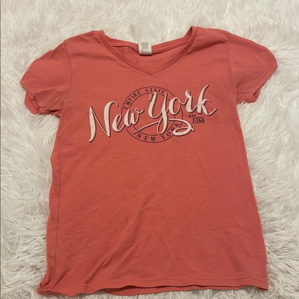Gildan Pink Puff Sleeve Fitted T-Shirt